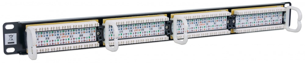 520959 Panel de Parcheo Cat6 24 puertos 1U; Soporta cable trenzado sólido y multifilar de calibres 22 y 26 AWG. - 520959 Panel de Parcheo Cat6 24 puertos 1U; Soporta cable trenzado sólido y multifilar de calibres 22 y 26 AWG. -